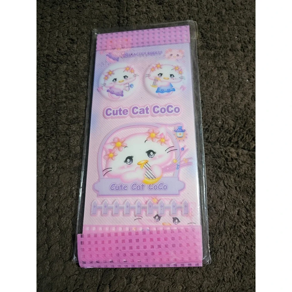 Vtg Y2K Pretty Coco Cute Cat Character Sheets Anime Stationery Letter Set Sealed